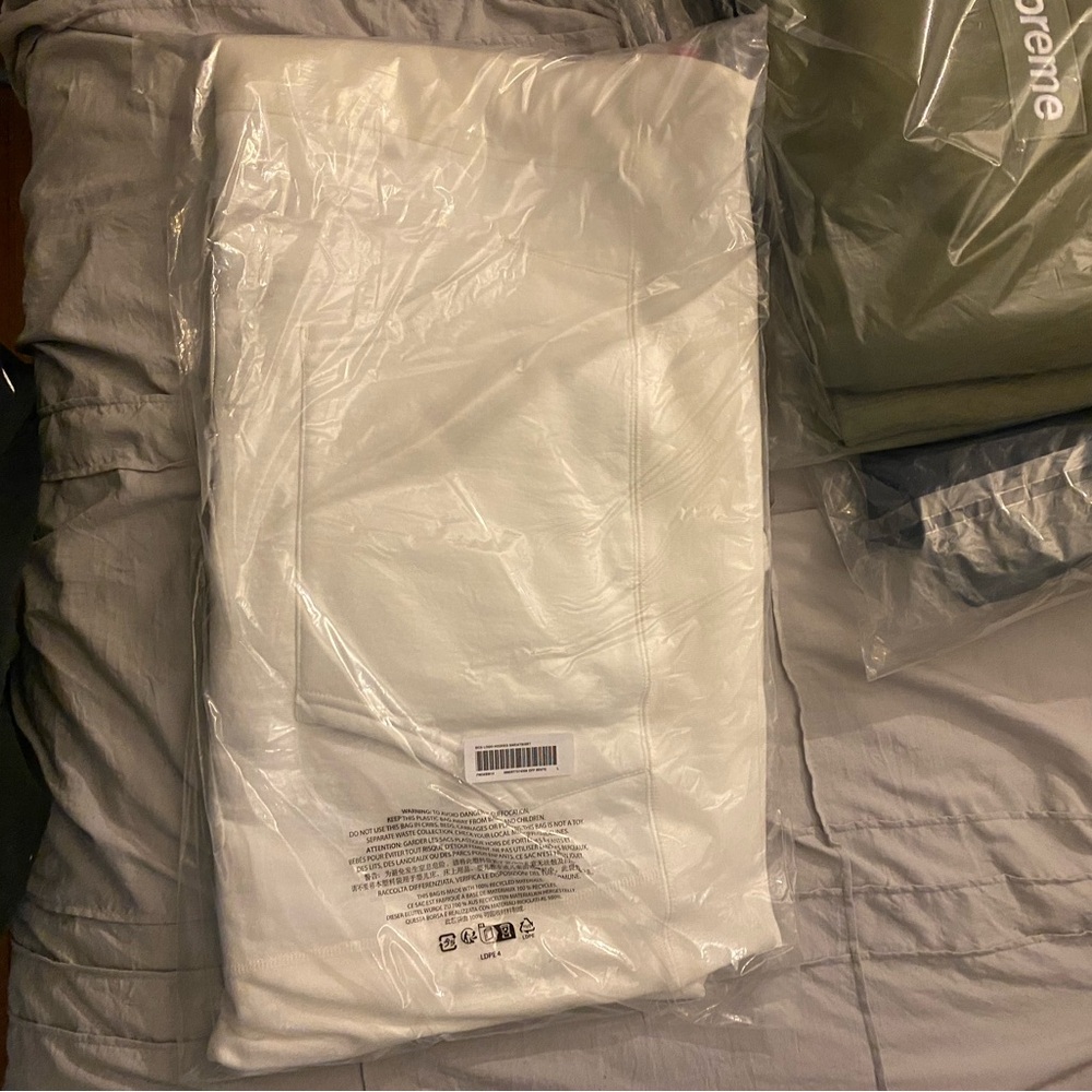 Supreme FW25 Hooded Sweatshirt White Pink Size L - Picture 2 of 4